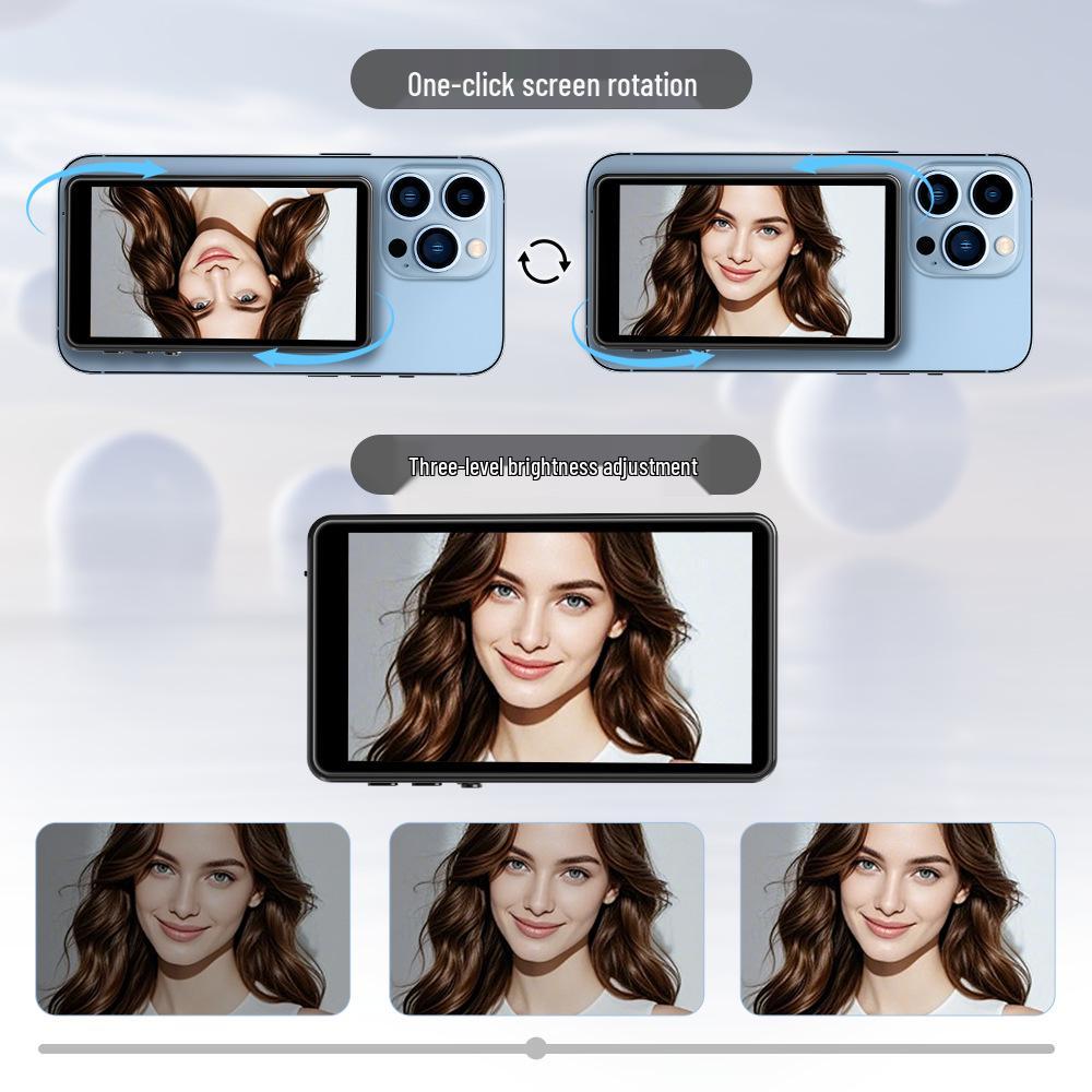 Bluetooth Magnetisches Selfie-Display: Kabelloser Live-Übertragungsprojektor mit Aufhelllicht & Rückseitenüberwachung