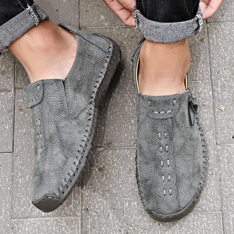 Scarpe casual in pelle fatte a mano da uomo, taglia grande 38-48, mocassini da uomo, scarpe da guida da uomo, scarpe basse da uomo, suola in gomma