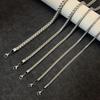 Men's Reversible Stainless Steel Cuban Chain Necklace - Polished Titanium Steel Woven Design