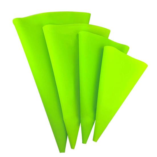 4Pcs Reusable Silicone Icing Piping Cream Pastry Bag Nozzle DIY Cake Baking Tool