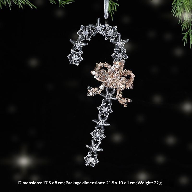 Green Glitter Christmas Hanging Ornament Sparkling Reindeer/High Heel/Tree /Snowflake Designs Pendants With Ribbon Decor