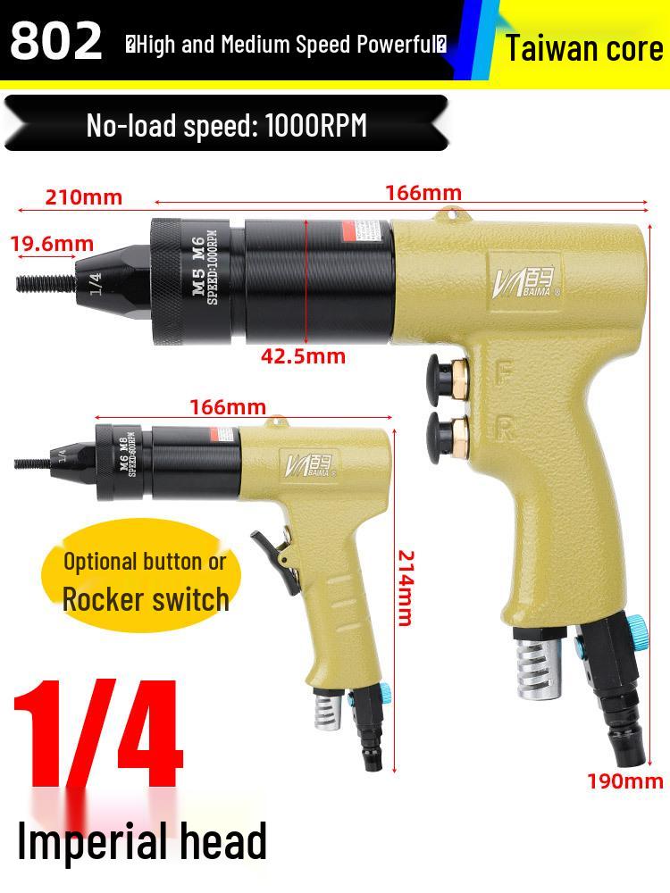 Bai Ma Z8M Pneumatic Rivet Nut & Cap Gun (Imperial & US Standard Compatible)