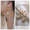 Vintage Baroque Silver Needle Irregular Pearl Earrings Women'S Niche Design French Earrings Premium Earrings