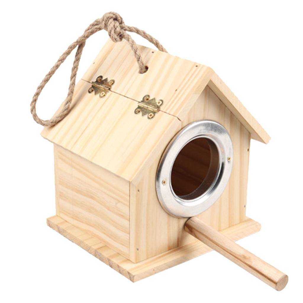 Wooden Bird House Parakeet Nest Box Bedding Bird Nesting Houses For Outside Breeding Box Mating Box for Lovebirds