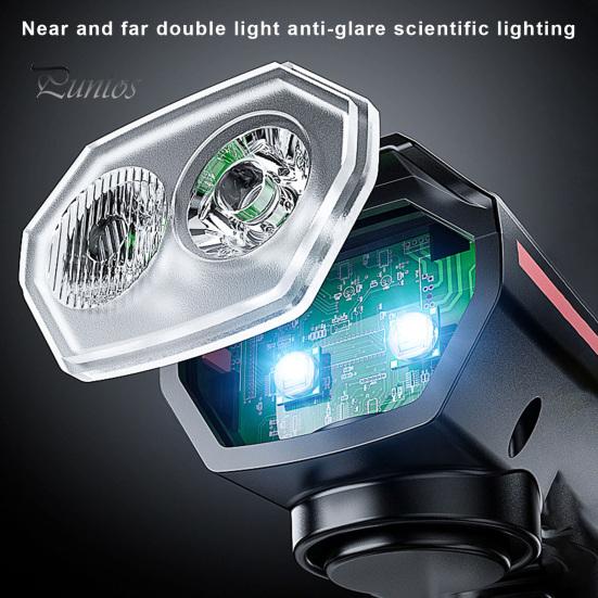 Universal Bike Front Light with Horn Multi-Functional Solar-Powered High Brightness Long-Range Illumination Bicycle Light