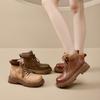 Retro Polished Martin Boots Women's Autumn New British Style Outdoor Sports Short Boots Thick-soled Heightening Rhubarb Boots