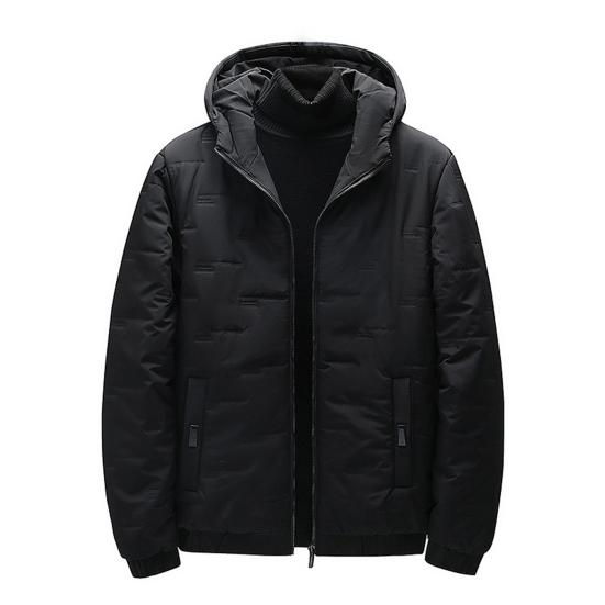 

Мужская куртка с капюшоном, термо, ветрозащитная, приталенного кроя, теплая стеганая куртка с карманами на молнии, повседневная верхняя одежда для осени и зимы M чёрный