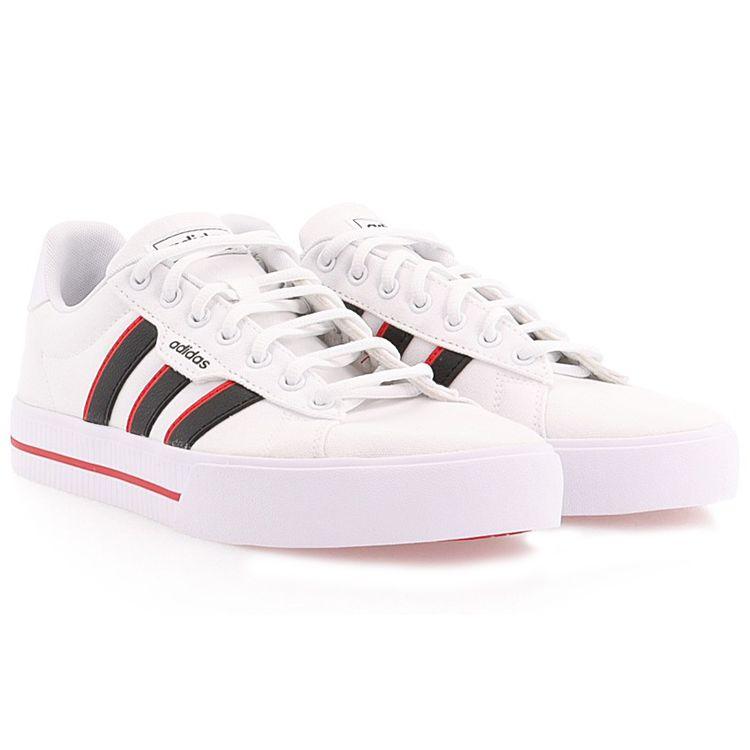 Adidas Neo Daily 3.0 Canvas Slip-Resistant Durable Lightweight Low-Top Skate Shoes Men Sneakers White Black Red FZ3272