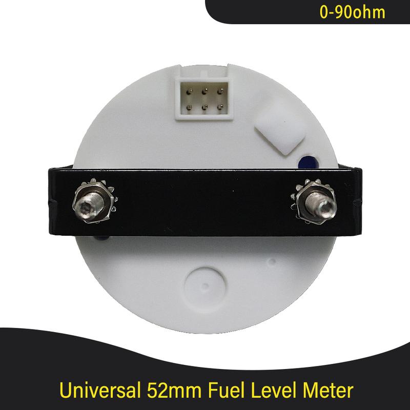 52mm 0-90ohm Signal Fuel Level Gauge Waterproof Dustproof with Red Backlight for Motorcycle Car Boat Universal 12V 24V