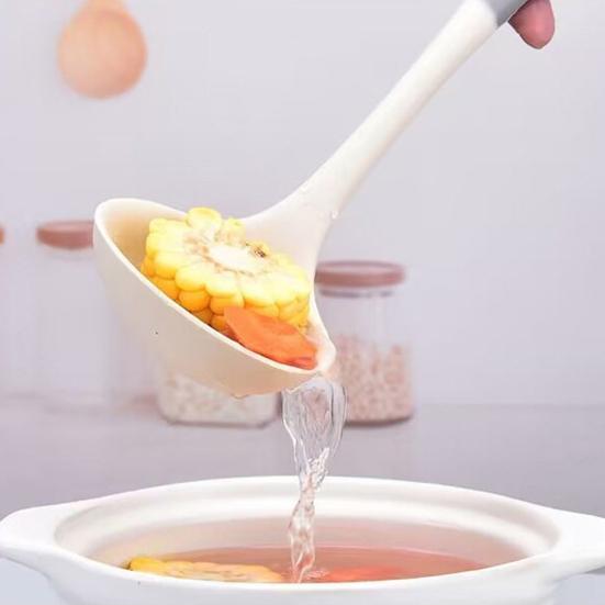 High Temperature Resistant Cooking Spoon Anti-Slip Handle Food Grade Silicone Non-Scratch Pot Protecting Spatula Soup Spoon Colander