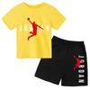 Sommer Markenbuchstaben-Print Kurzarm Kinder T-Shirt+Shorts 2-teiliges Set für Jungen und Mädchen Modisches Lässiges Kinder Set Outfits