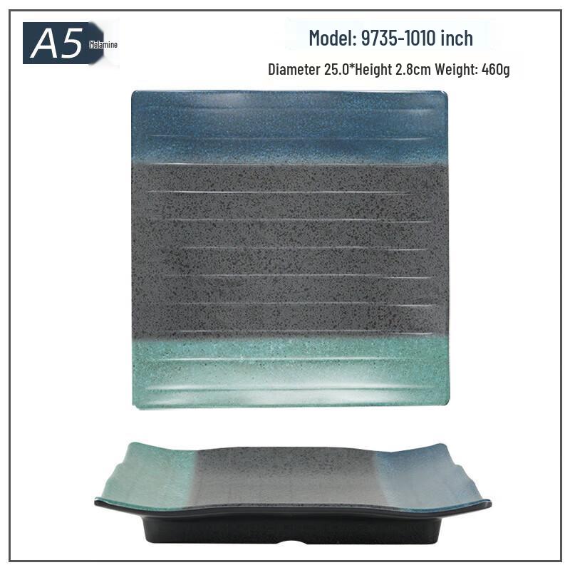 

Huihuang HAFC1 10-inch Wavy Edge Melamine Square Serving Plate
