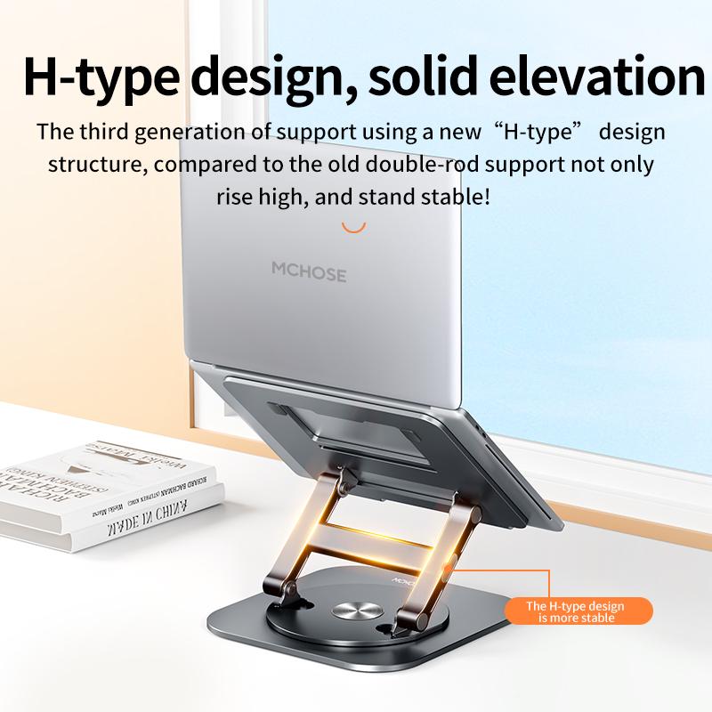 Xiaomi Laptop Stand 360° Rotatable Notebook Holder Liftable Desk Riser Stand Aluminum Alloy Stand Compatible With 9.7-17.3 Inch Laptops