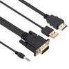 1.8m HDMI to VGA Adapter with Audio and Power for Computer to TV