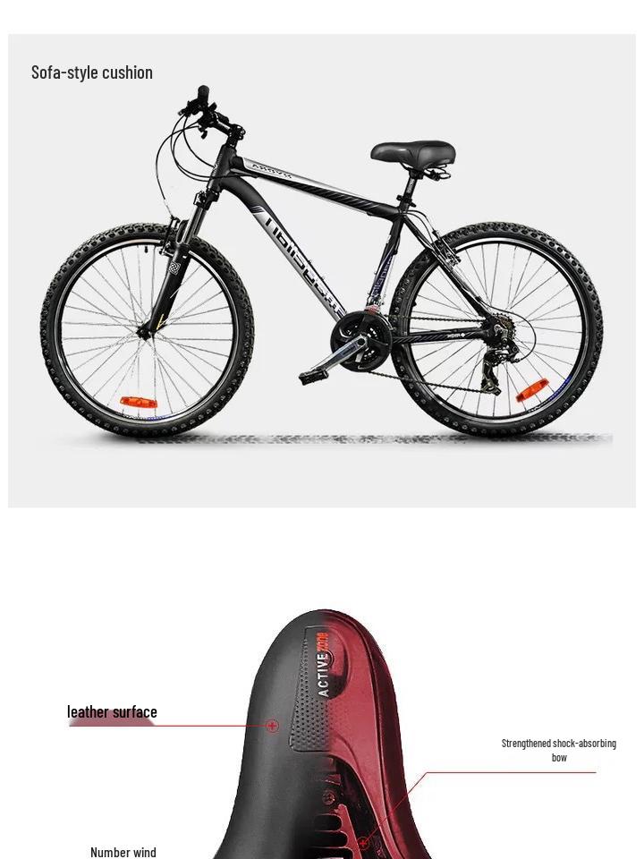 Universal Mountain Bike Seat - Comfortable, Thickened Silicone Cushion with Reflective Film