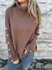 2026 Autumn/Winter Women's Casual High Neck Button Sweater Knitwear