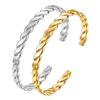 New European & American Fashion: Adjustable 6MM Twisted C-Shape Open Bangle
