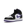 Air Jordan 1 Mid GS Iris Foncé Chaussures de Sport Enfant Violet Noir Blanc 554725-095