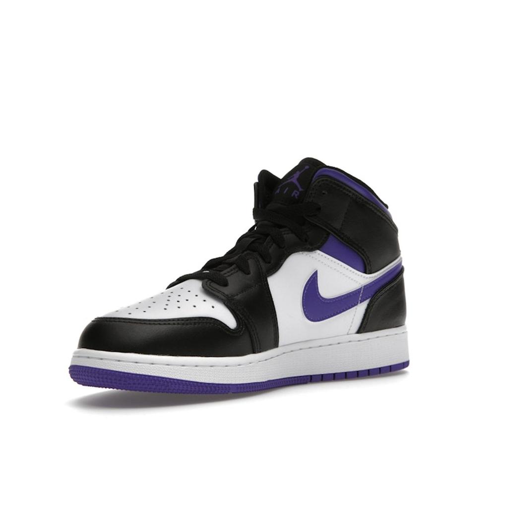 Air Jordan 1 Mid GS Dark Iris Kinder-Sneaker Lila Schwarz Weiß 554725-095