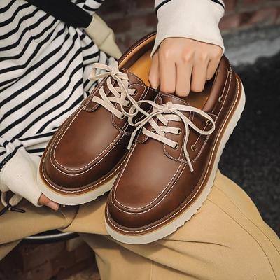 Scarpe da Uomo Casual in Vera Pelle Scarpe da Ufficio Design Fondo Spesso Scarpe Casual Business di Marca Antiscivolo Scarpe da Passeggio Outdoor 2024 Nuovo