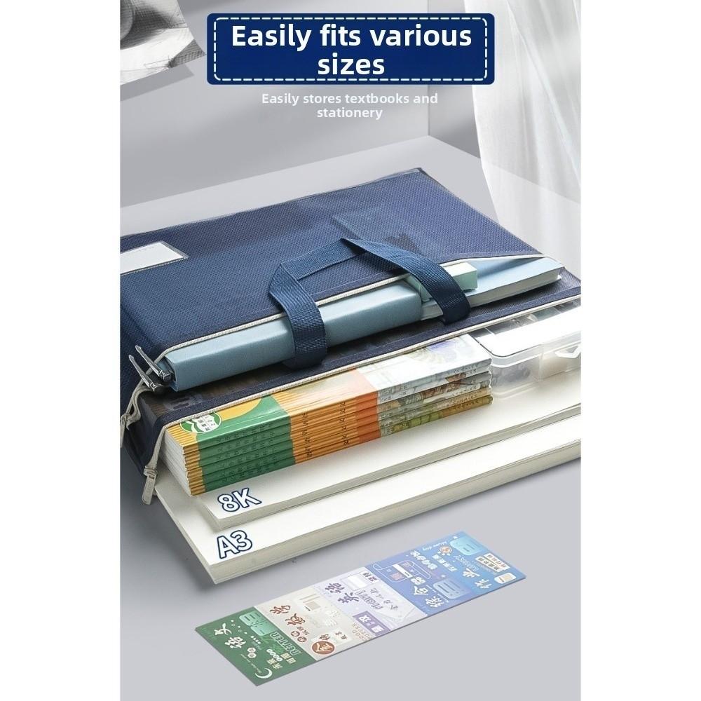 Zip Handbag A3 Mesh Art Bag Large Capacity a4 Test Paper Bag 8k Sketch Drawing Album  Stationery