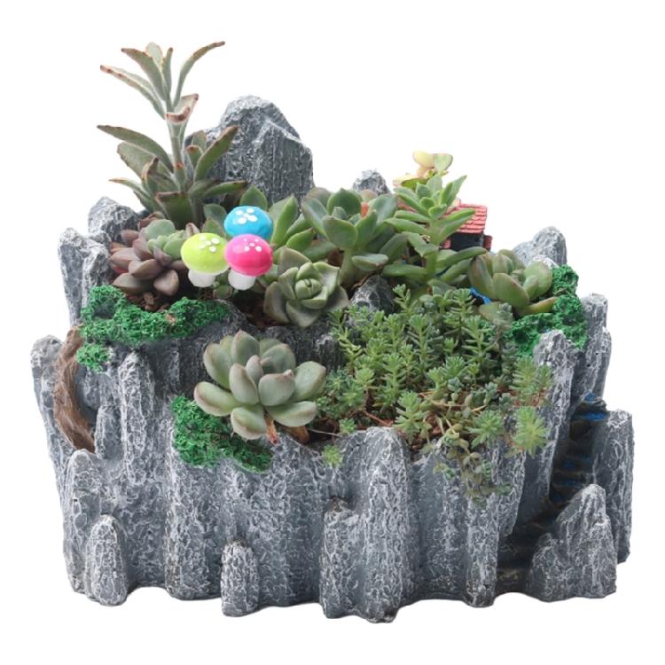 Dekoracyjna doniczka z żywicy Imitacja kształtu góry Akcesoria do ogrodnictwa domowego dla sukulentów Dodająca naturalnych klimatów