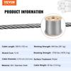 3/16 Inch 7x19 Stainless Steel Aircraft Cable Reel 500FT Stainless Steel Cable T304 Wire Rope Winch Cable Replacement (T304)
