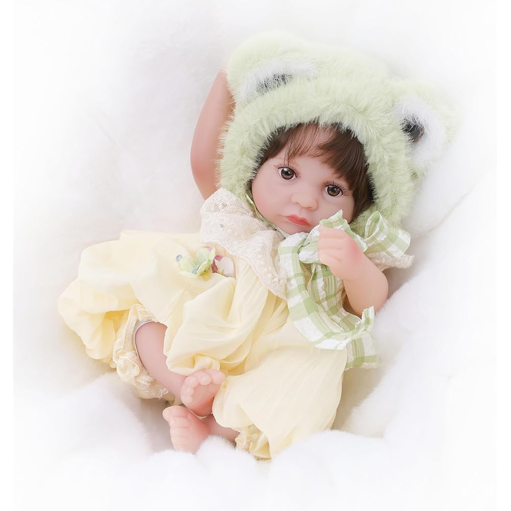 Cloveray Interactive 12-Inch Reborn Baby Doll with Realistic Body, Removable Outfit, Water Play Suitable