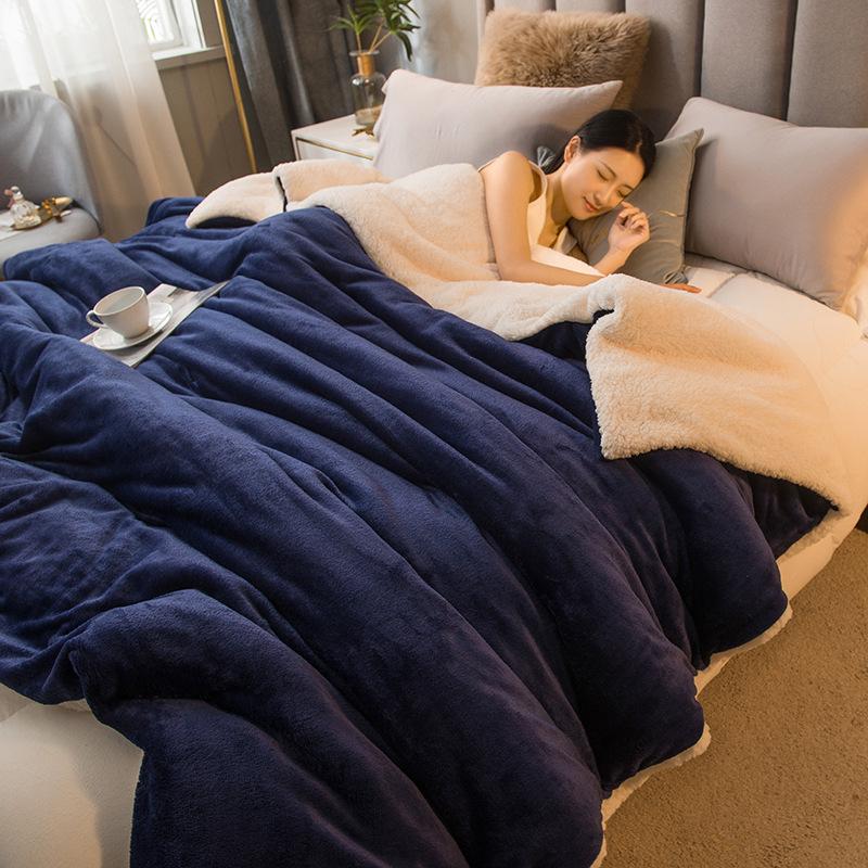 Luxurious Double-Sided Lambswool Plush Blanket & Duvet Cover