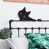 Niedliche Guckende Schwarze Katze Schlafzimmer Wohnzimmer Eingangshalle Heimhintergrund Verschönerung Wandaufkleber