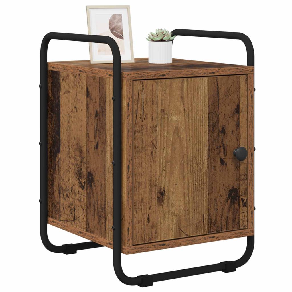 Nightstand 2 Pcs. Reclaimed Wood Engineered Wood