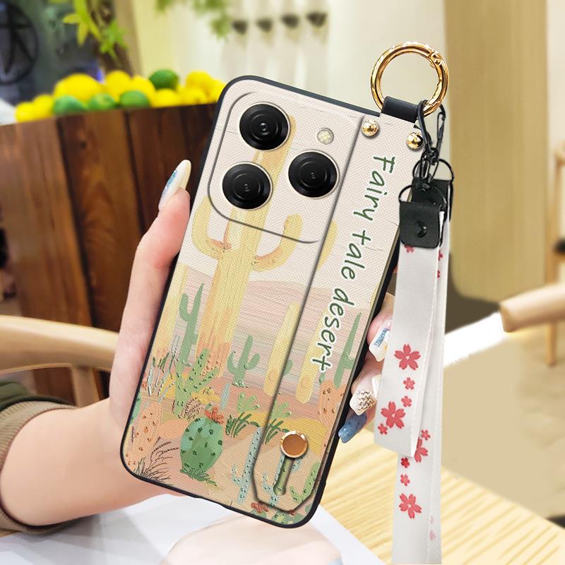 Wristband Anti-dust Phone Case For Tecno Spark20 Pro/KJ6 Anti-knock Soft case Silicone Shockproof Lanyard Wrist Strap
