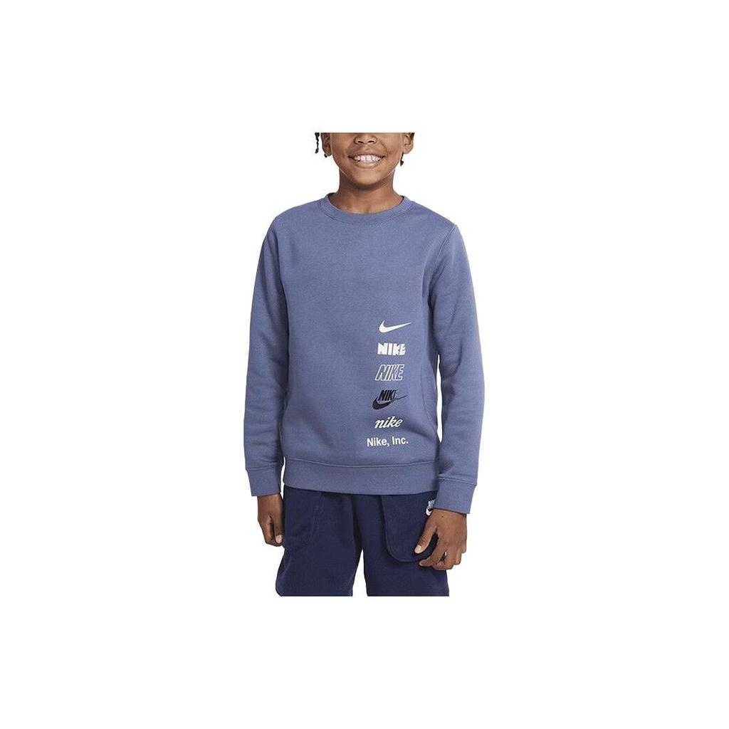 Nike Kids Sports Training Casual Crewneck Sweatshirt Kids sweatshirt Blue DX5162-491