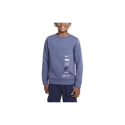 Kids Sports Training Casual Crewneck Sweatshirt Kids Sweatshirt Blue DX5162-491