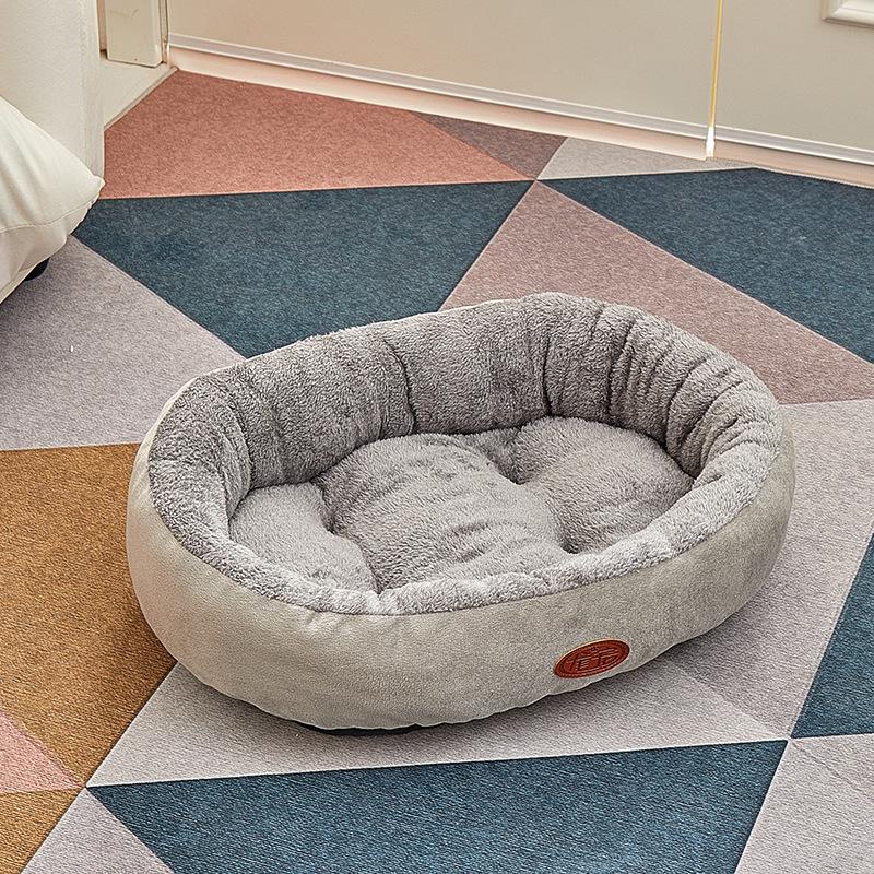 Four Seasons Round Dog Bed - Medium/Large, Scratch & Bite Resistant, Thick & Warm Cat Cushion