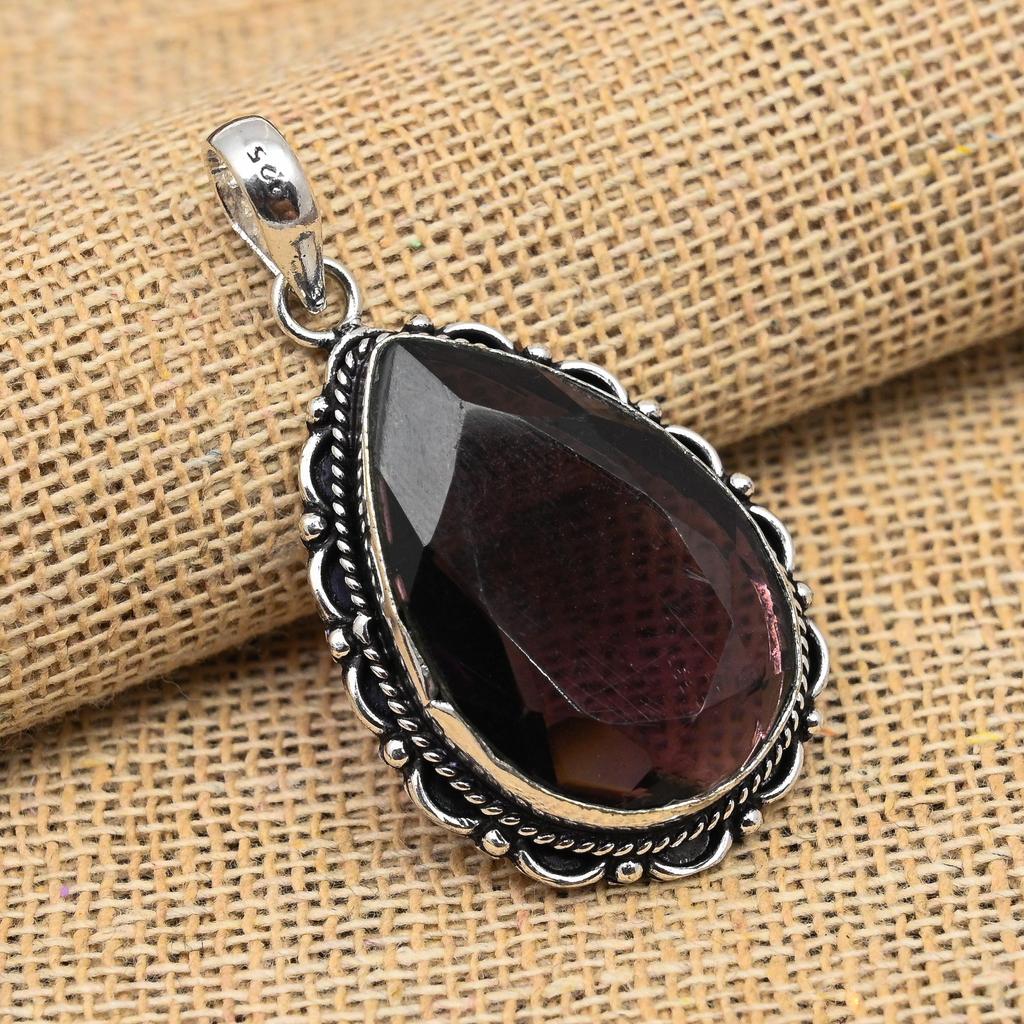 Amethyst Gemstone Handmade 925 Sterling Silver Jewelry Beautiful Pendant For Thanksgiving