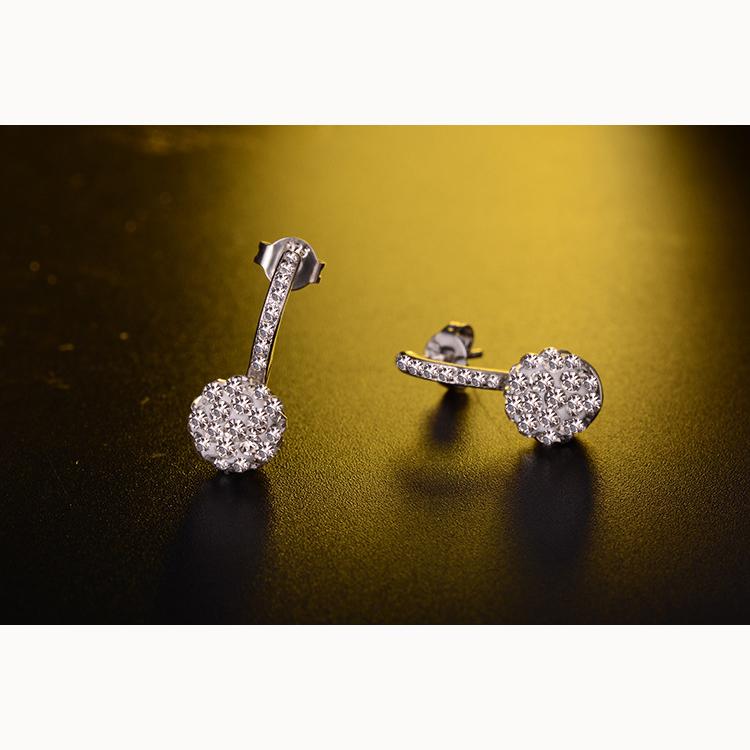 Shambhala Diamond Ball Long Sparkling Temperament Simple Female Earrings Party Accessories Fashion Jewelry