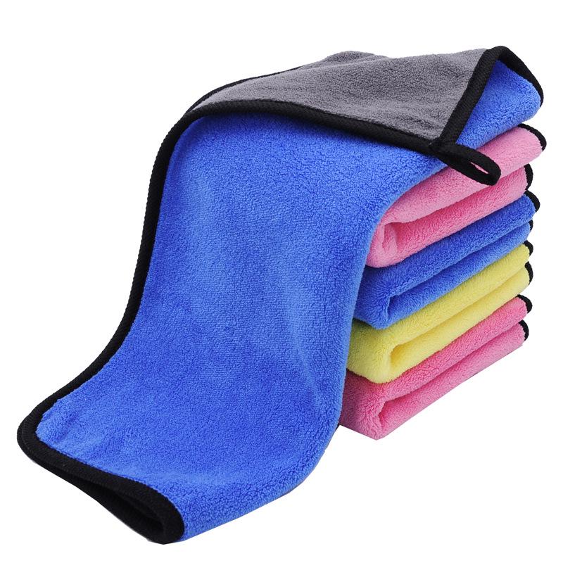 400g Coral Fleece Two-Color Towel 30x40cm - Thickened High-Density for Car Wash & Cleaning, Customizable Gift by IOGO