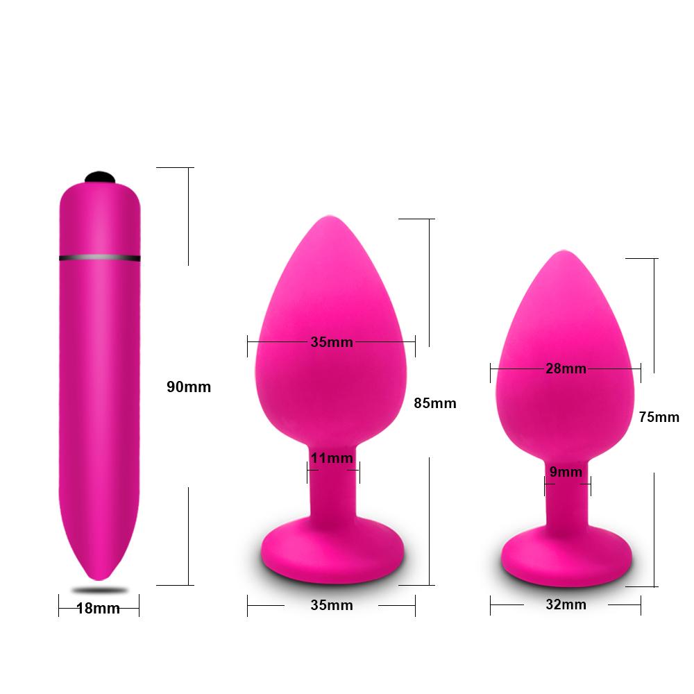 Beginner Butt Plug Trainer Kit for Comfortable Wear Soft Silicone Anal Plug Sex Toys for Woman Adults Gay Intimate Sex