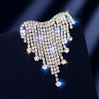 Třpytivá brož s diamantovým střapcem, Trendy a unikátní brož, Dámská brož proti odleskům, Kreativní a všestranný doplněk