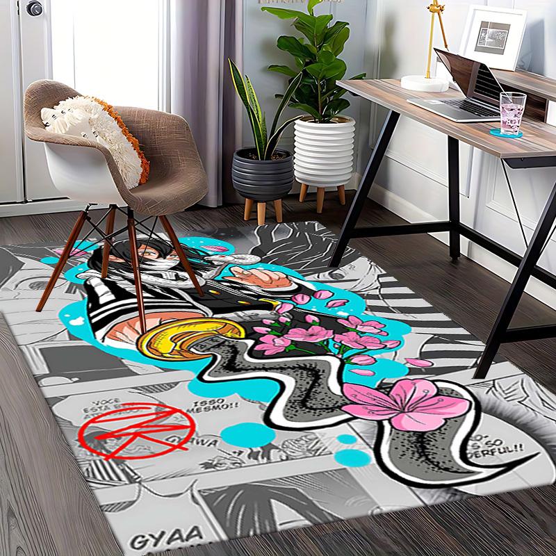1pc Anime Cartoon Design Snake and Flowers Chair Mat - Office Desk Pad with Anti-Slip Carpet for Home Decor, Suitable for All Seasons.U087