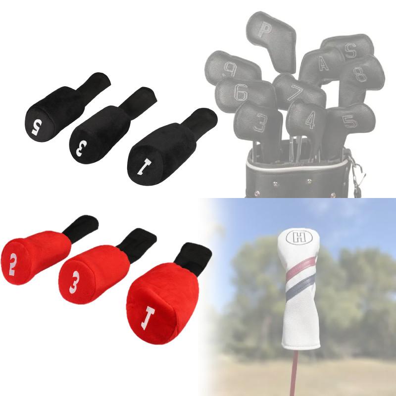 Golf Accessories Club Cotton Head Covers Plush Interior Wooden Club Protection