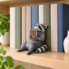 Sculptural Raccoon Bookend Cute Heavy Duty for Office