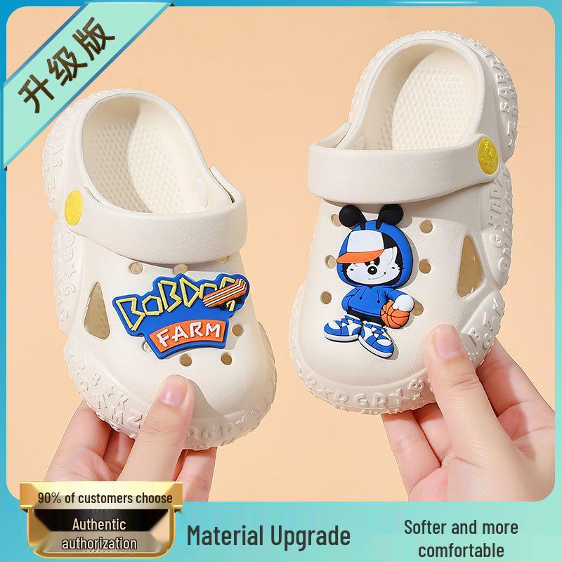 Bobodou Summer Boys' Lightweight Non-Slip Indoor Clog Shoes for Toddlers and Kids