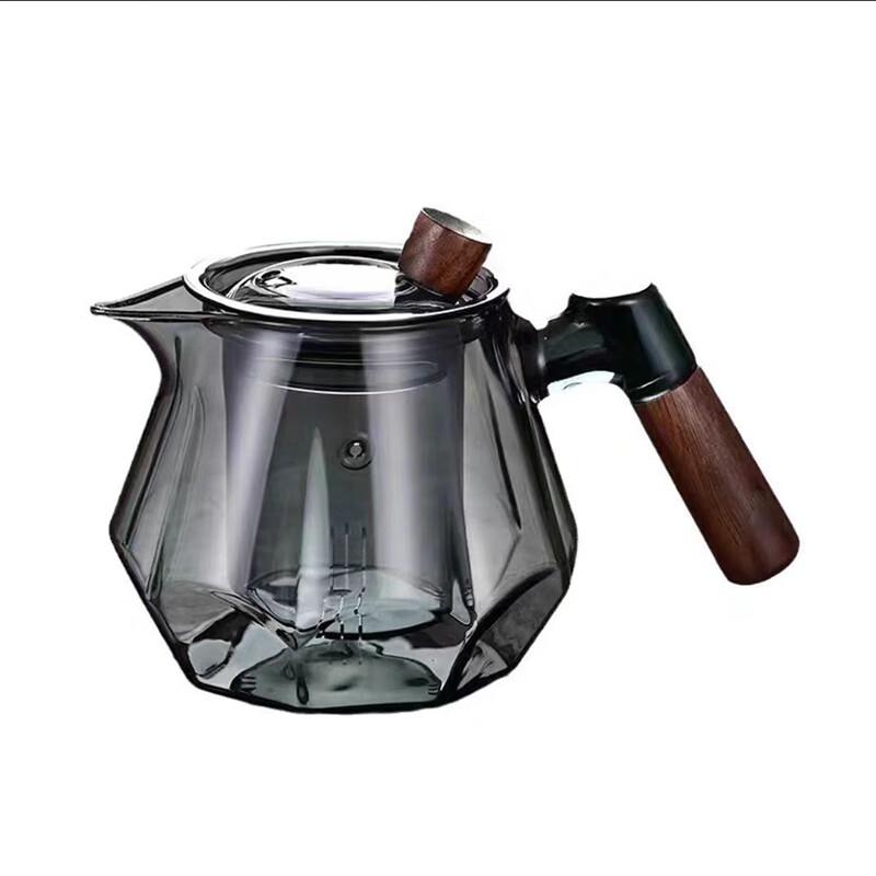 Jialang Heat-Resistant Glass Teapot with Wooden Handle