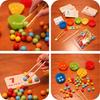 Montessori Math Learning Puzzle For Kids Wooden Bead Counting And Matching Game