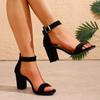 Black One Strap Super High Heel Sandals Women Summer Ankle Buckle Party Shoes Woman Elegant Wedding Plus Size High Heeled Shoes
