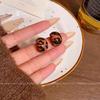 Maillard Leopard Print Earrings, Femininity Stud Earrings, Autumn and Winter Fashion Versatile Commuter Ears
