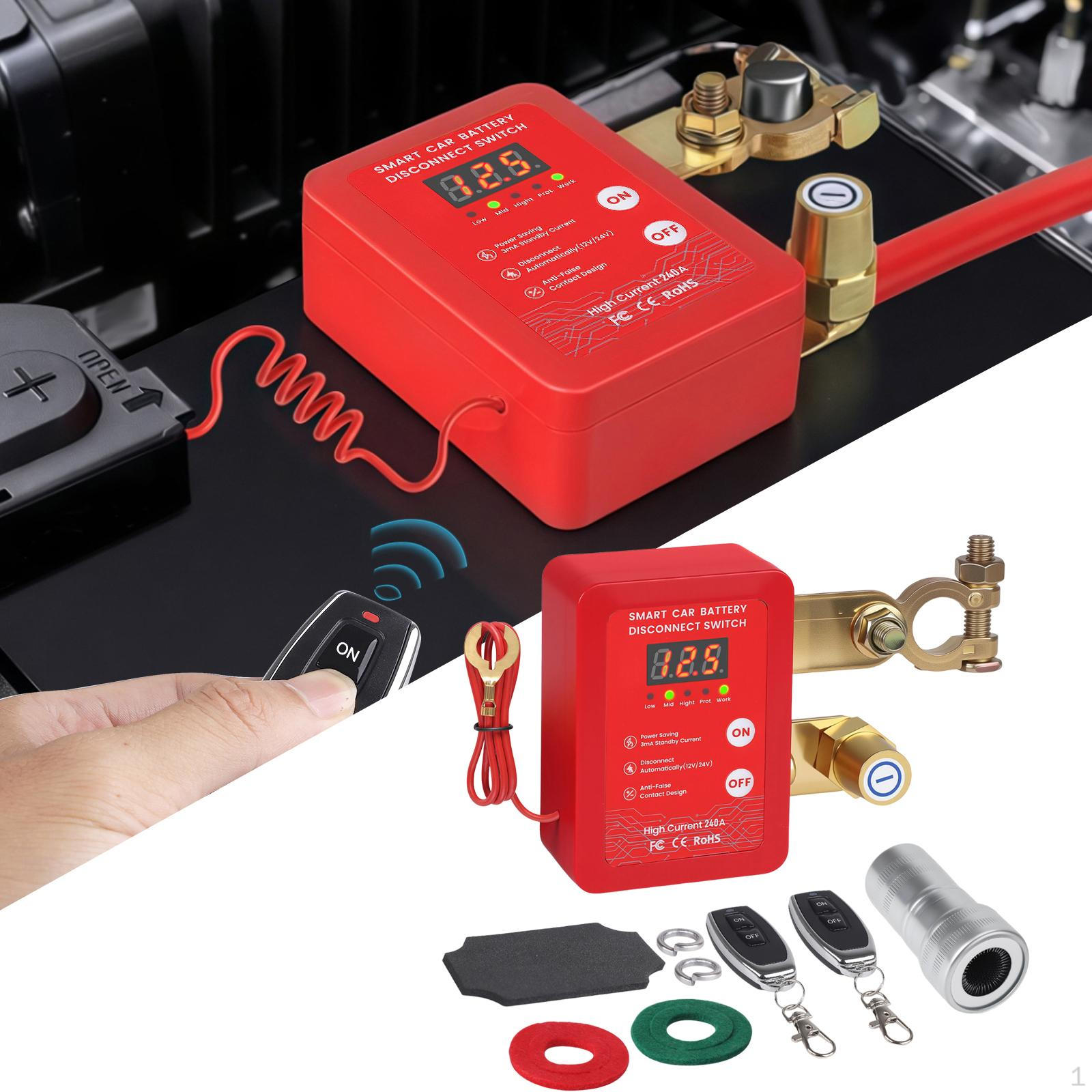 

Remote Battery Disconnect Switch Cut Off for Marine Vehicle Car Blue красный