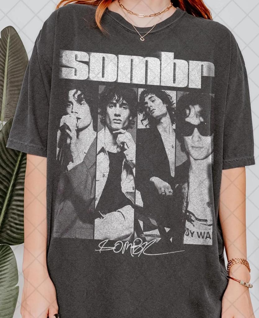 Retro 90s Sombr TShirt Sombr World Tour Music Fan Bootleg Tee TShirt Gift for Women and Unisex